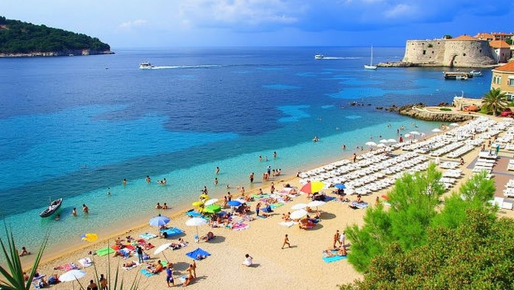 Arena y orilla en Banj, Croacia, Croacia