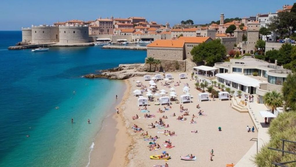 Textura de arena en Banj, Croacia, Brač