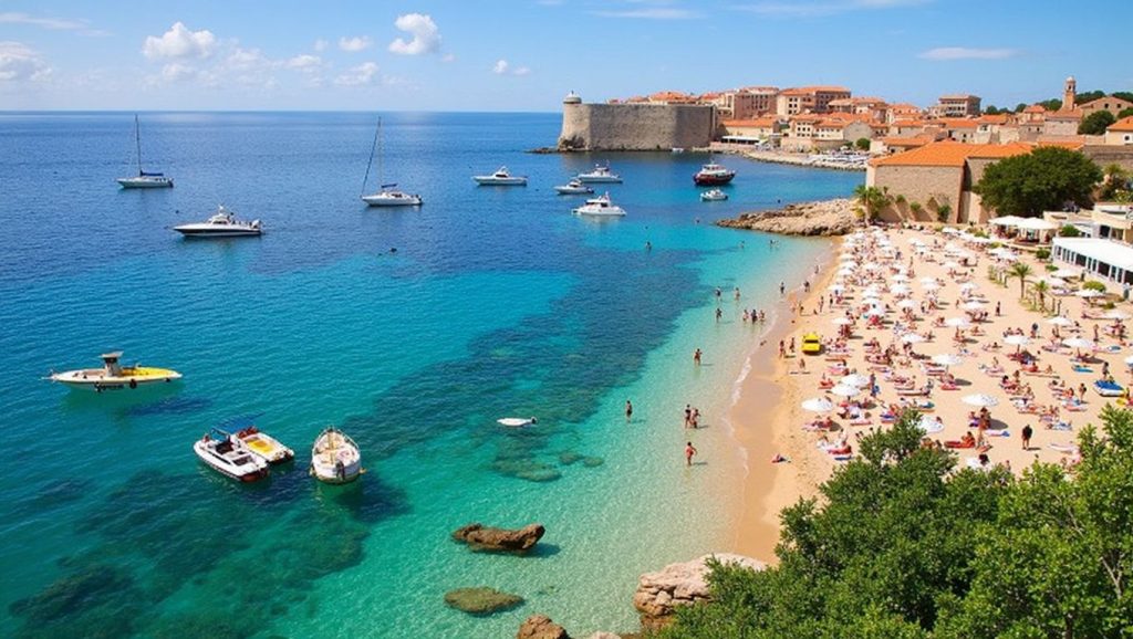 Vista amplia de Banje en Croacia, Croacia