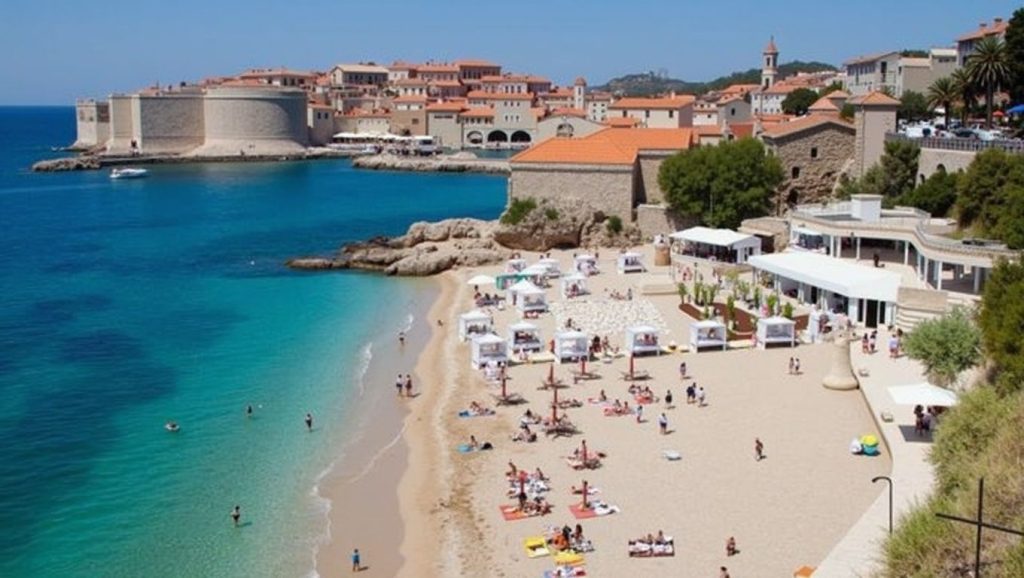 Vista amplia de Banovci en Grad Šibenik, Croacia