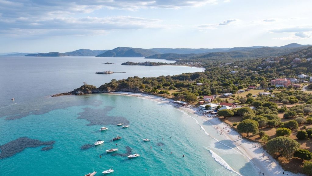 Costa de Propriano desde Barcaju, Córcega