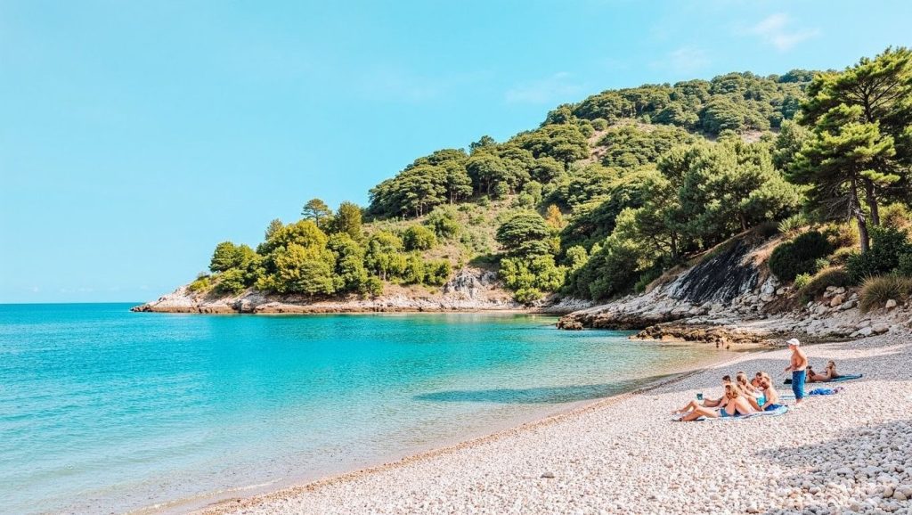 Panorámica de Barjosko con cielo despejado, Croacia