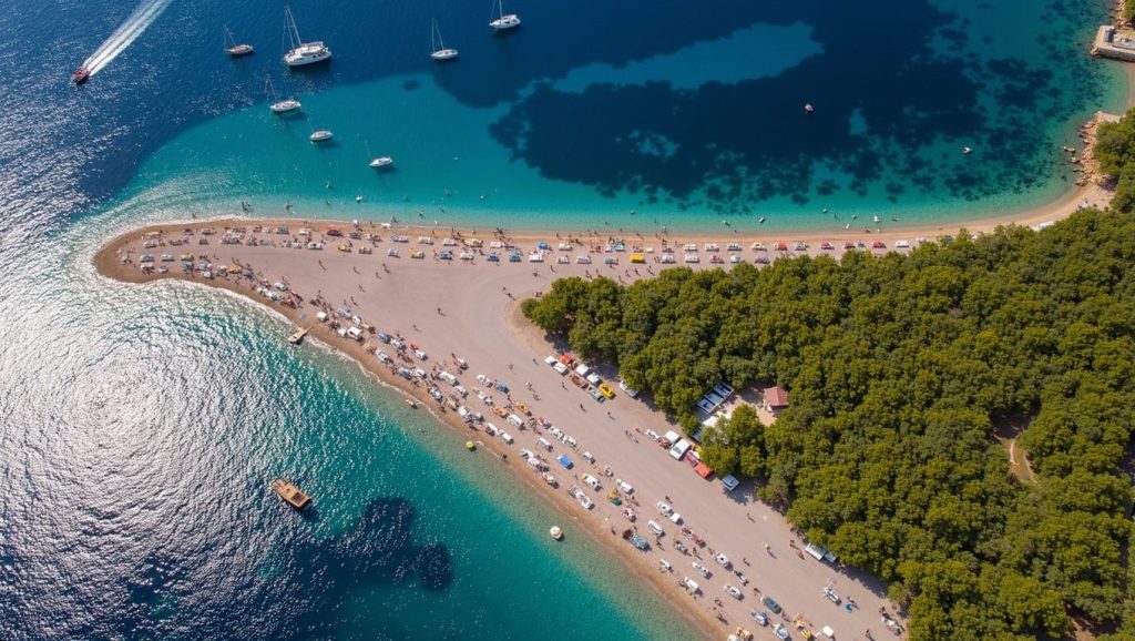Vista general de beach, Croacia