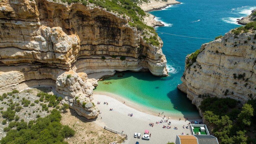 Amplio horizonte marino en Bele Stine, Grad Komiža
