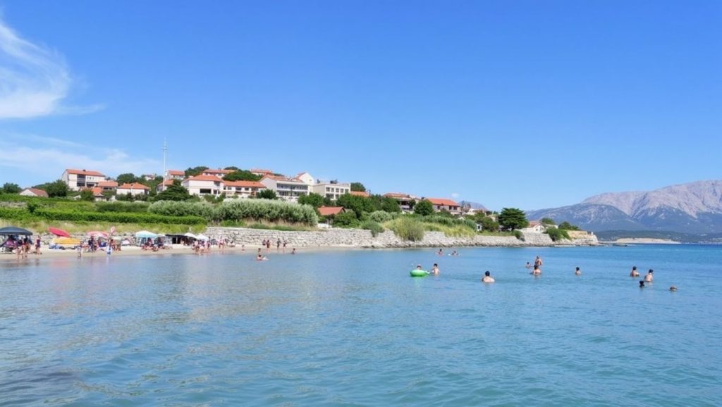Panorámica de Bilin Žal con cielo despejado, Croacia