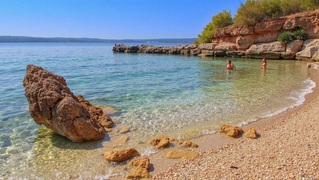 Panorámica de Blato con cielo despejado, Croacia