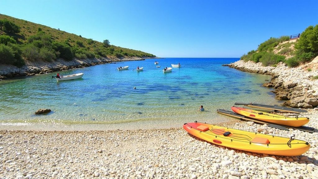 Primer plano de la orilla de Brbišćica, Croacia