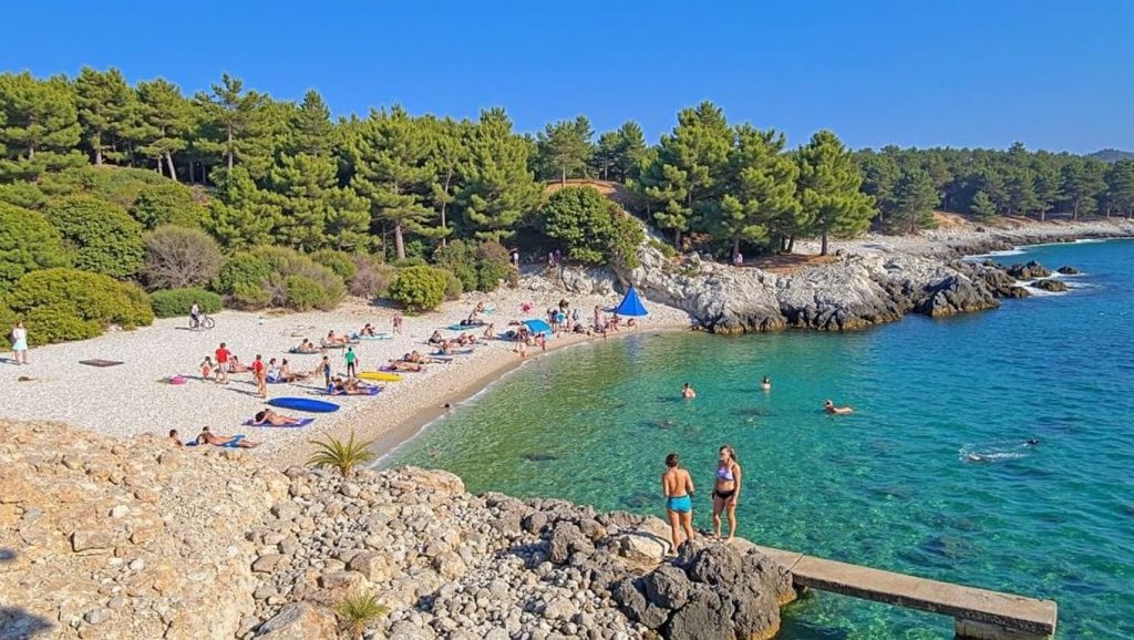 Vista del litoral en Čaklje, Općina Podgora