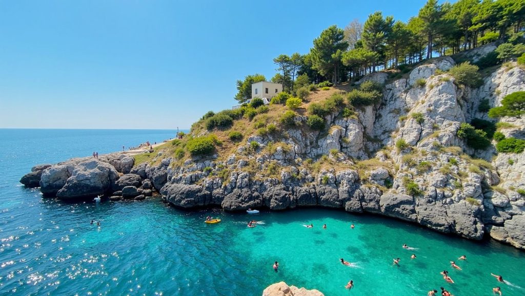 Playa dell'Acquaviva desde la arena, Diso, Puglia