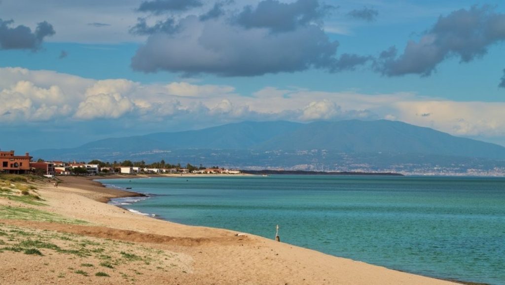 Arena y orilla en Playa de Augusta 13, Augusta, Sicilia