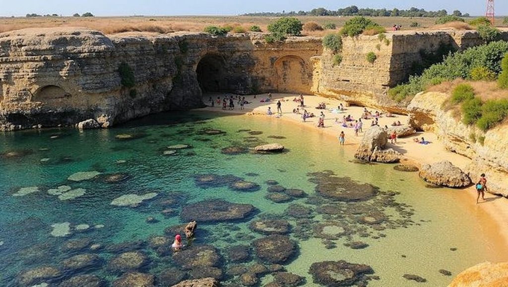 Playa Augusta 20 desde la arena, Augusta, Sicilia