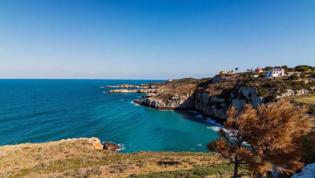 Oleaje en la orilla de Playa de Augusta 26, costa de Augusta