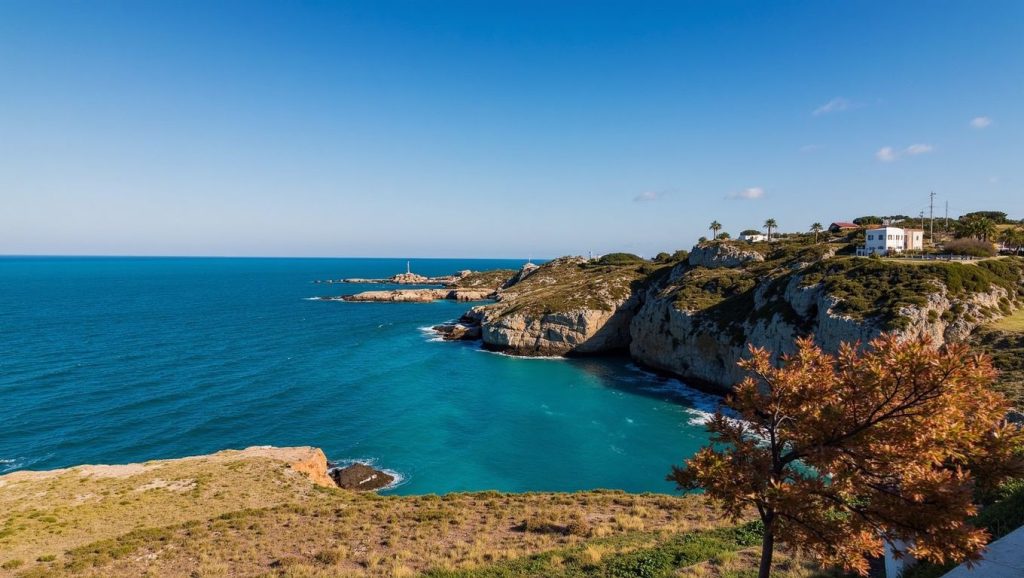 Oleaje en la orilla de Playa de Augusta 33, costa de Augusta