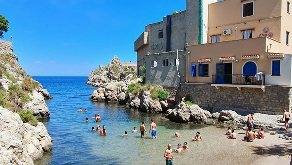 Costa de Bagheria desde Playa de Bagheria 3, Sicilia