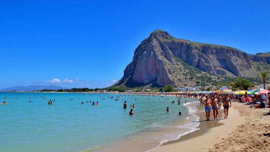 Vista amplia de Playa de Brolo 4 en Brolo, Sicilia