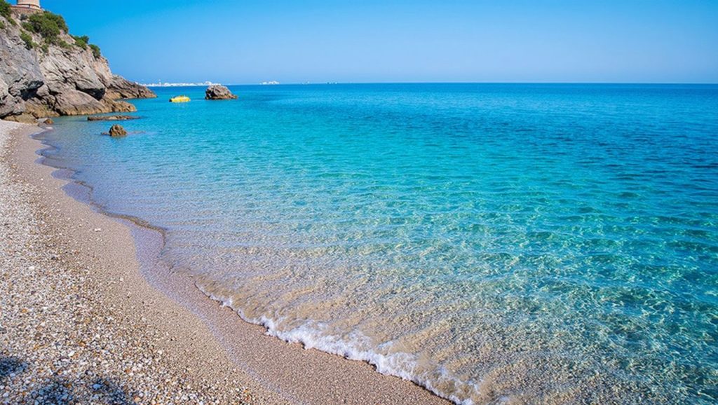 Orilla de Playa de Capo d'Orlando 1 con olas suaves en Capo d'Orlando