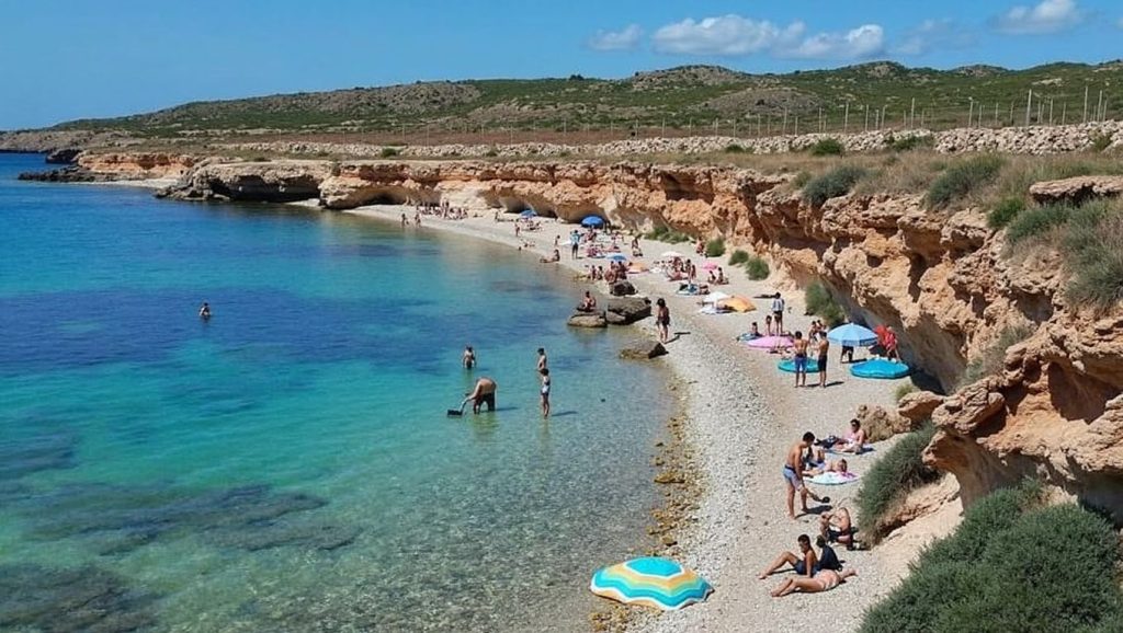 Playa Favara 1 desde la arena, Favara, Sicilia