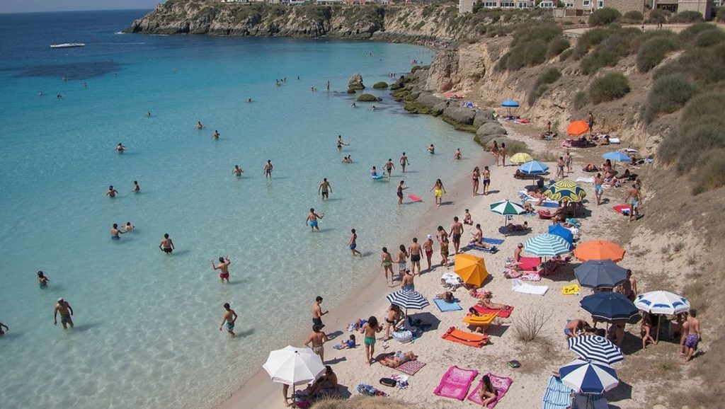 Vista de Playa de Favignana 1 desde la orilla, Favignana