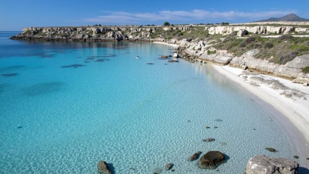 Oleaje en la orilla de Playa de Favignana 1, costa de Favignana