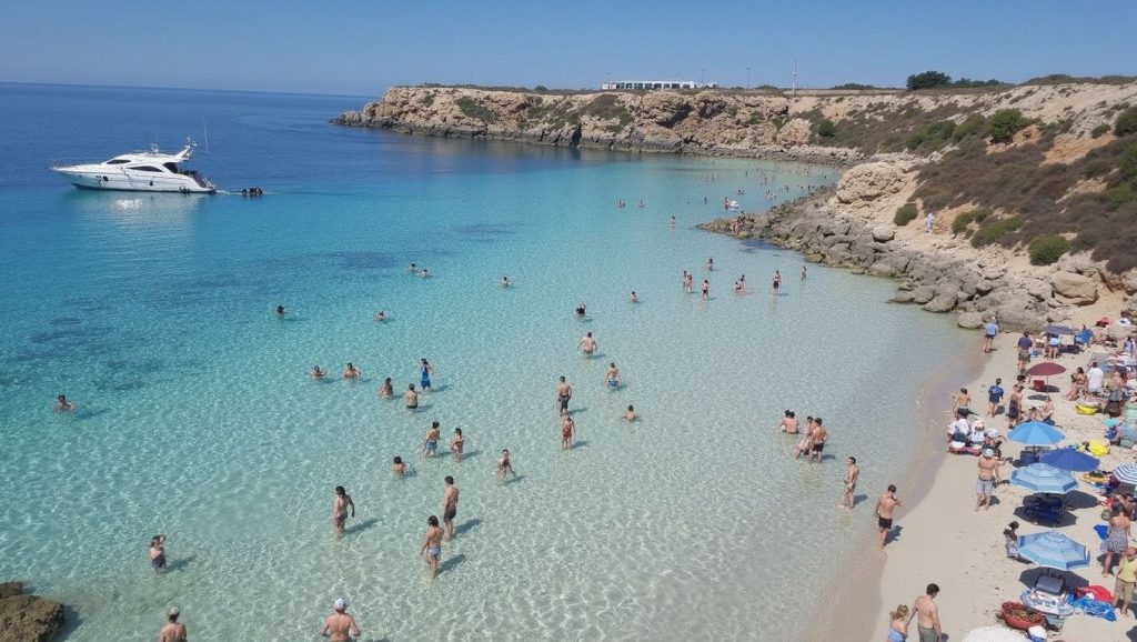 Orilla tranquila de Playa de Favignana 2, playa de Favignana