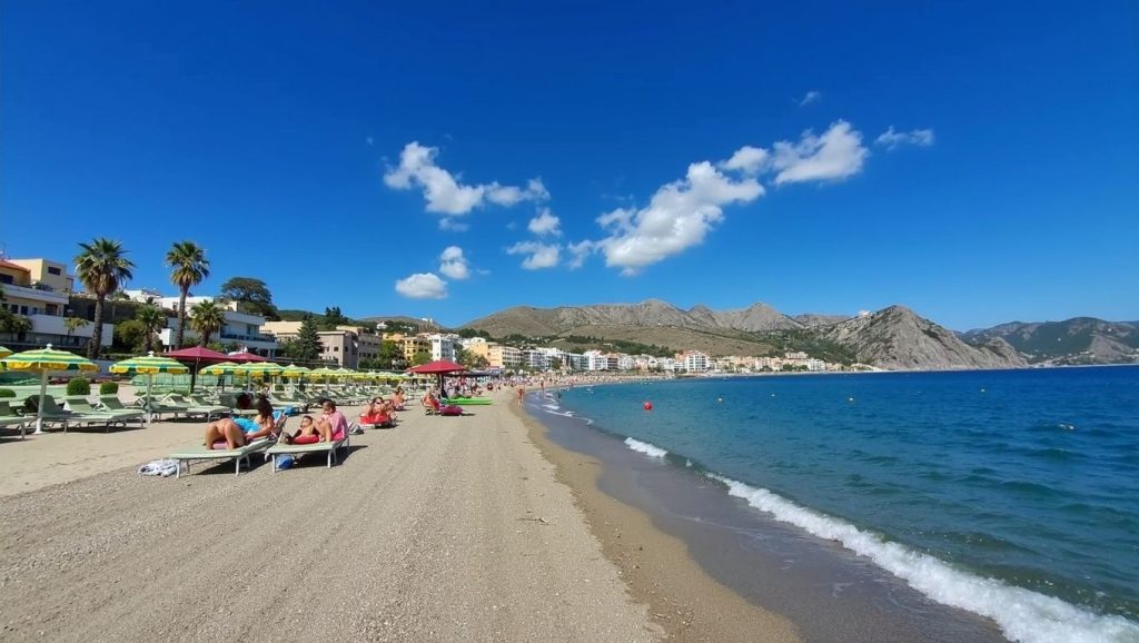 Playa Giardini-Naxos 3 desde la arena, Giardini-Naxos, Sicilia