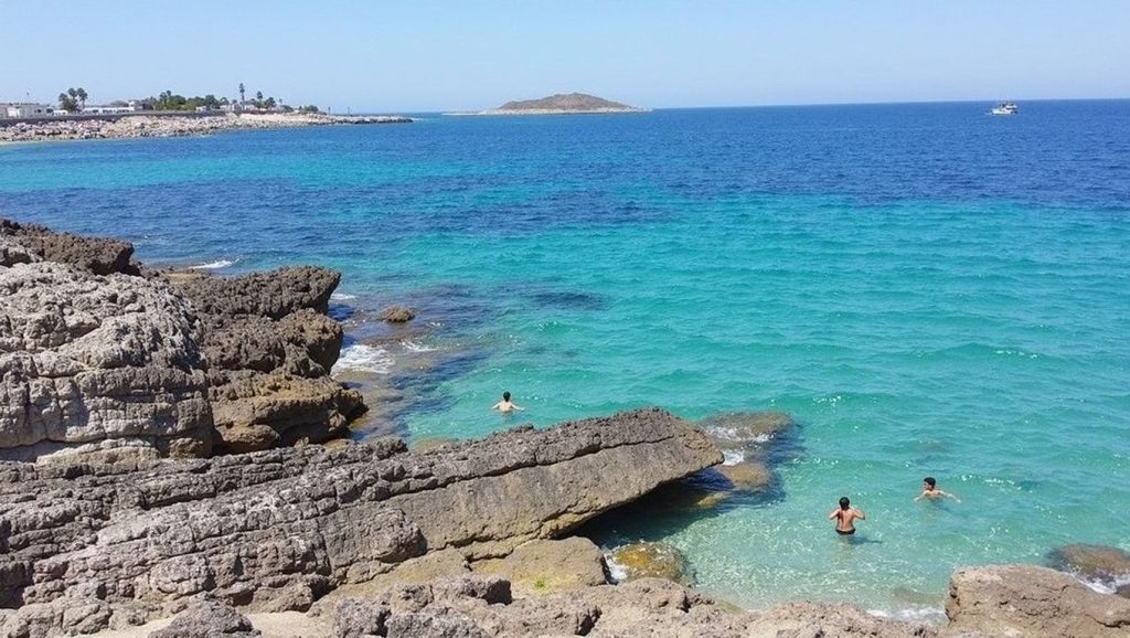 Primer plano de la orilla de Playa de Isola delle Femmine 2, Isola delle Femmine