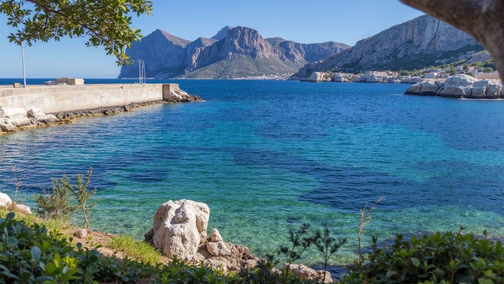 Vista amplia de Playa de Isola delle Femmine 3 en Isola delle Femmine, Sicilia