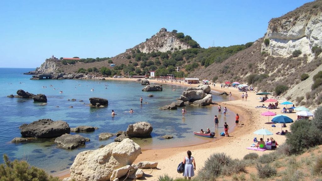 Orilla de Playa de Licata 7 con olas suaves en Licata