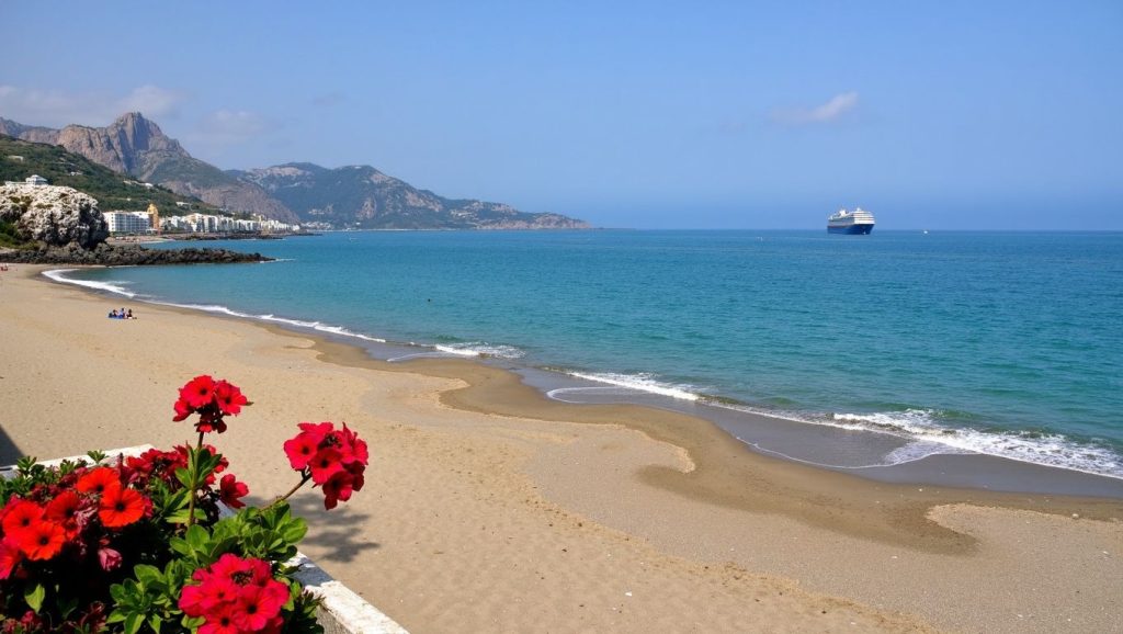Detalle de arena y agua en Playa de Messina 23, Messina