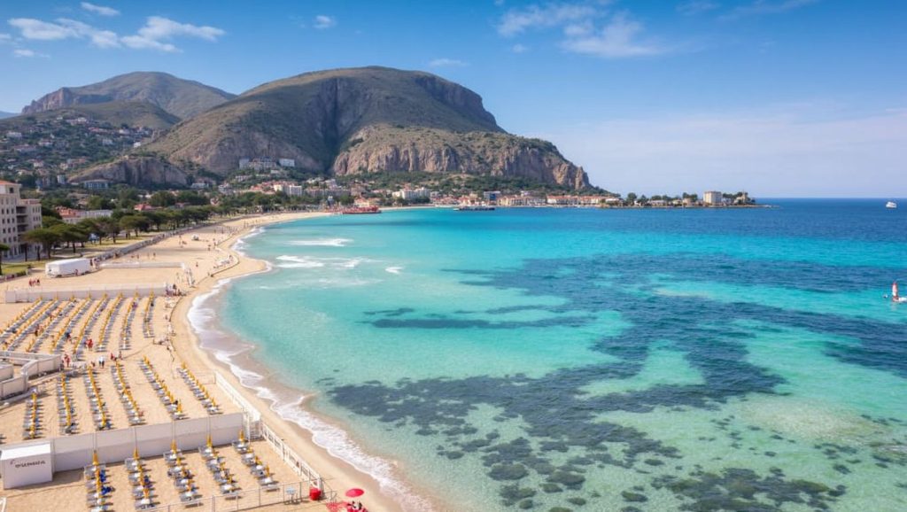 Vista amplia de Playa de Palermo 2 en Palermo, Sicilia
