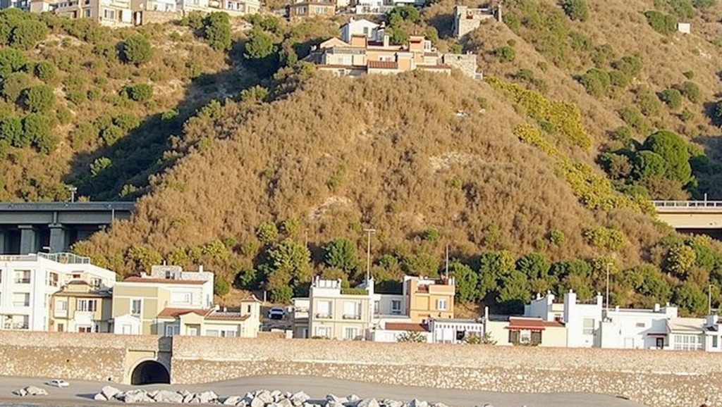 Oleaje en la orilla de Playa de Scaletta Zanclea 10, costa de Scaletta Zanclea