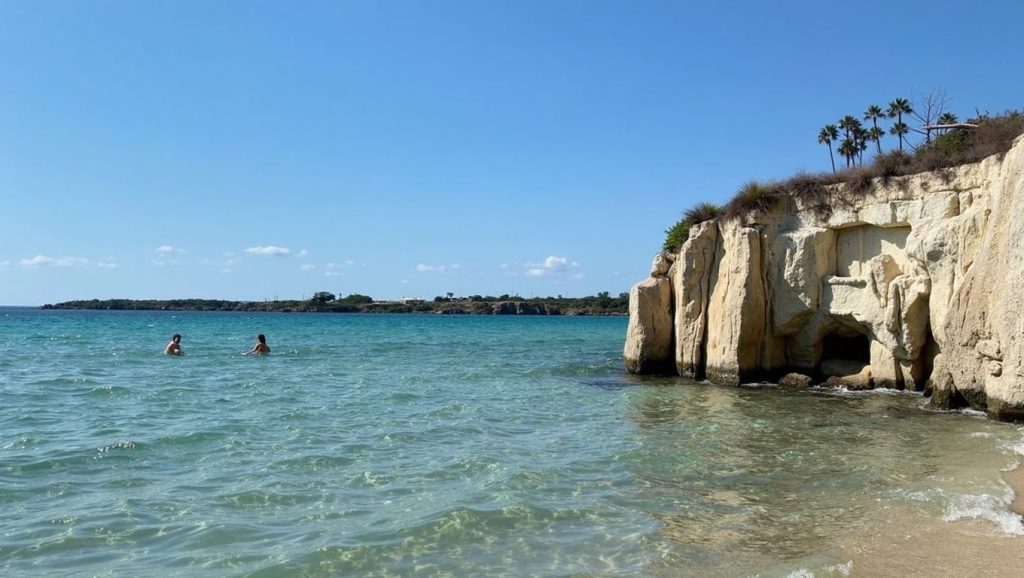 Primer plano de la orilla de Playa de Siracusa 2, Siracusa