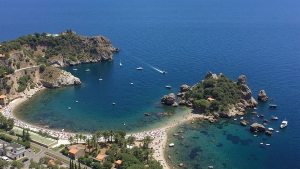 Agua y arena en Playa de Taormina 3, Taormina