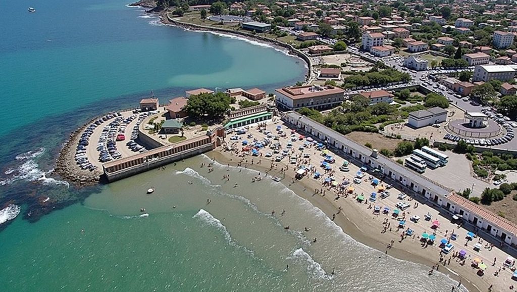 Orilla de Playa de Trabia 1 con olas suaves en Trabia