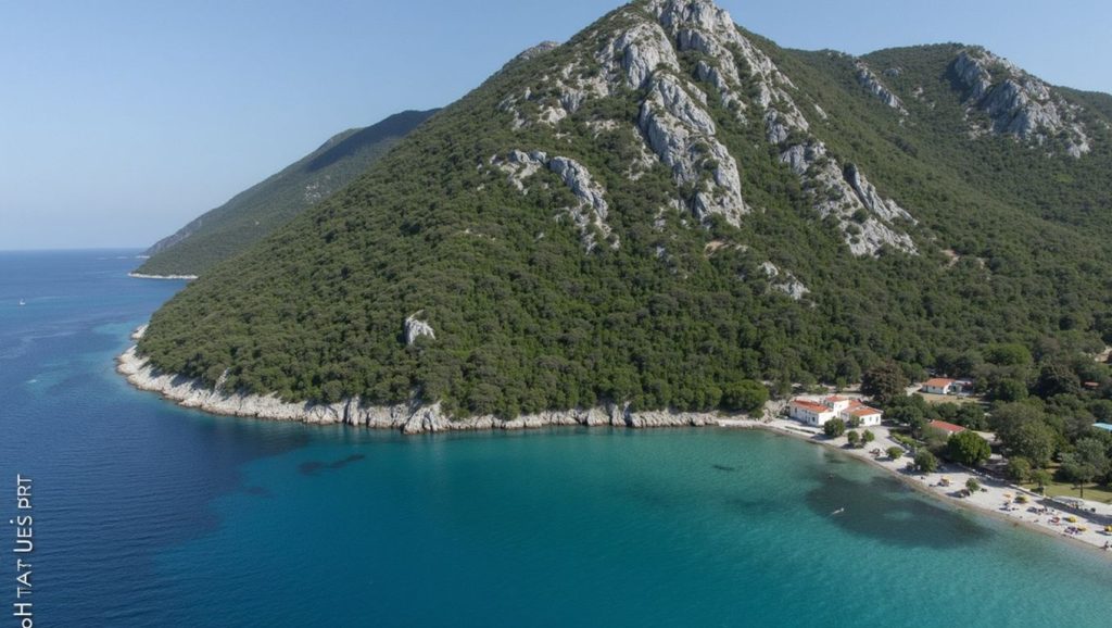 Vista del litoral en Divna, Croacia
