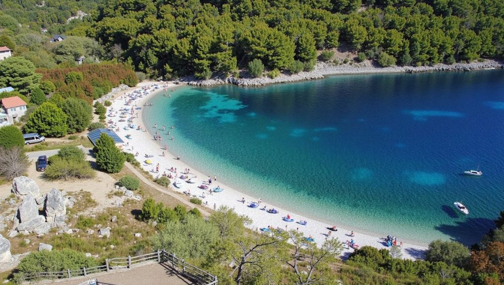 Acceso a Dogs friendly beach desde el aparcamiento, Croacia