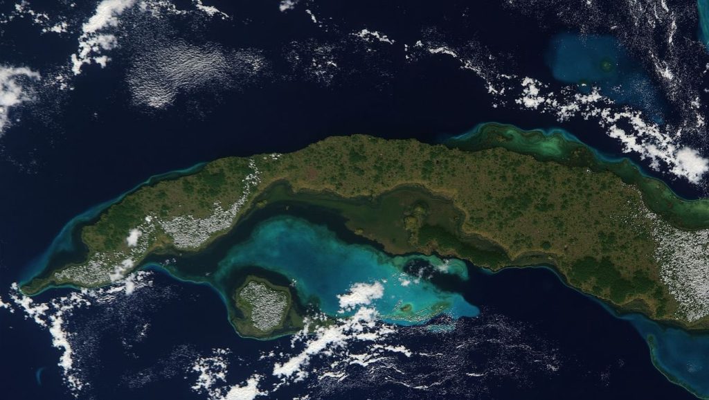 Vista del litoral en Dos Ríos, Santiago de Cuba