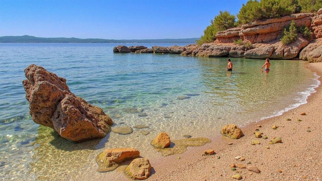Playa Dračevac desde la arena, Croacia, Hvar