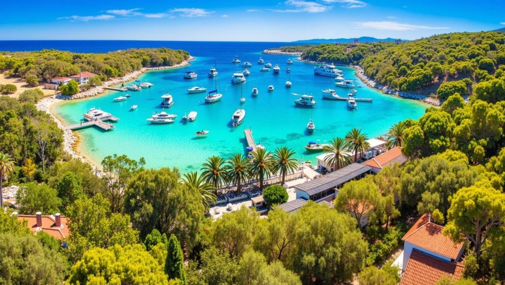 Orilla de Dračevice con olas suaves en Croacia