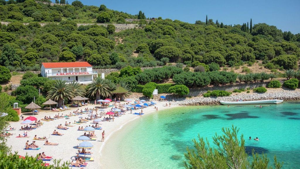 Arena y mar en Eva, Zavala, Hvar