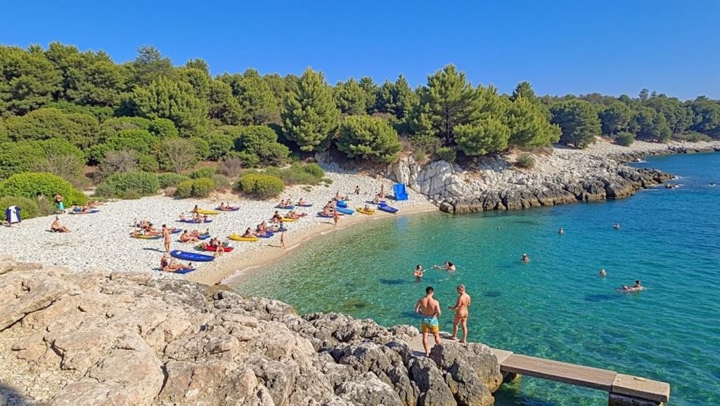 Panorámica de FKK Kordovon con cielo despejado, Grad Hvar