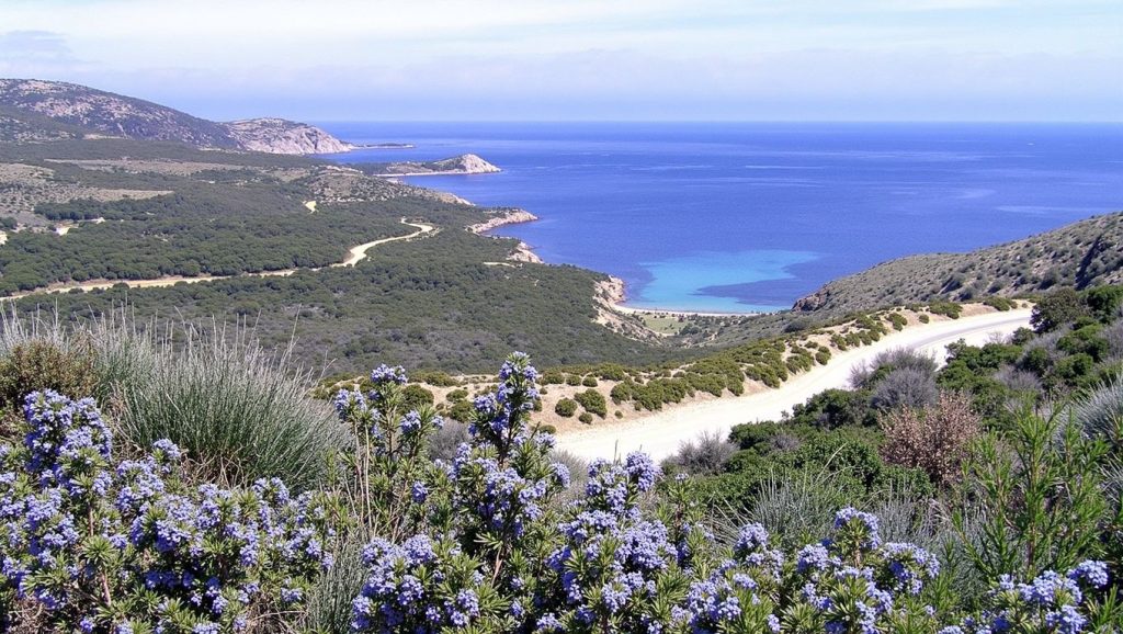 Vista amplia de Giardinelli en Porto-Vecchio, Córcega