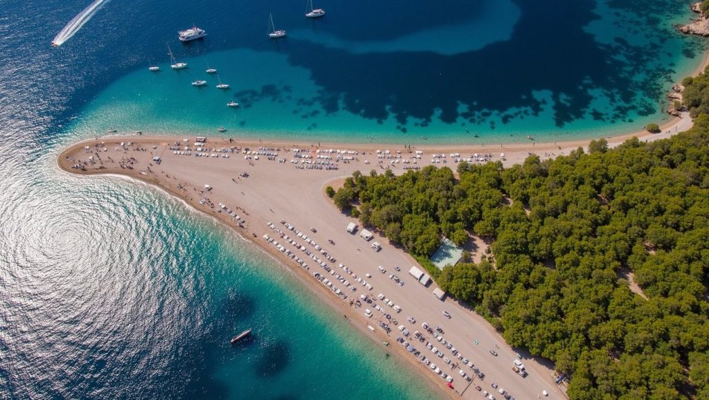 Arena fina en Gradska plaža, Croacia, Croacia