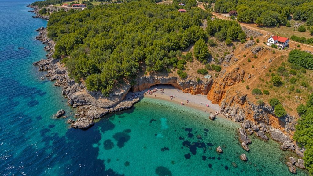 Agua y arena en Hobotnica, Croacia