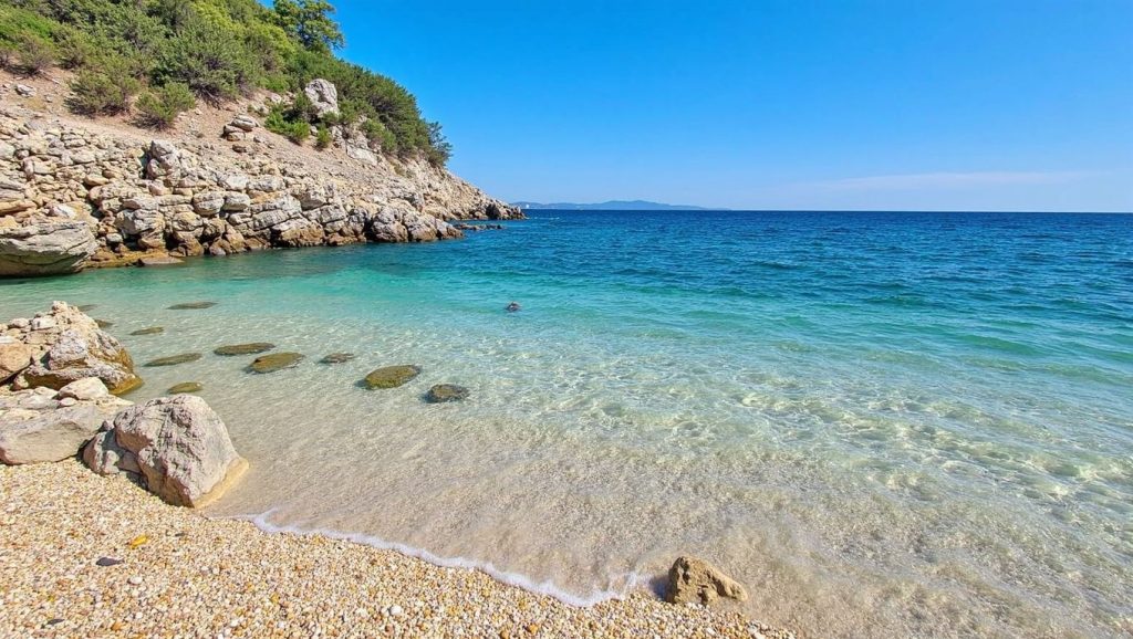 Arena y orilla en Izbitac, Croacia, Hvar
