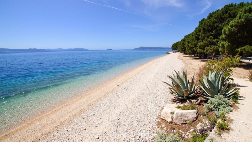 Playa Jadran Beach desde la arena, Croacia, Croacia