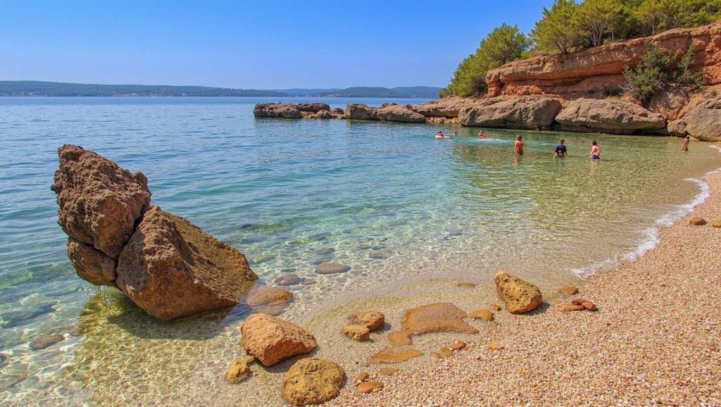 Panorámica de Jarsan con cielo despejado, Croacia