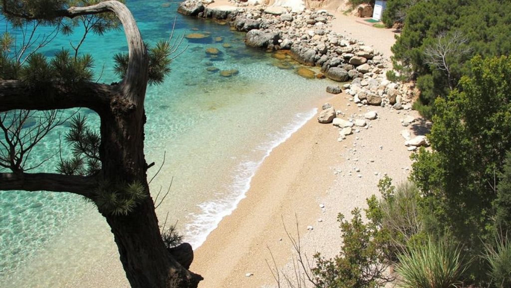 Vista del litoral en Jarsan, Croacia
