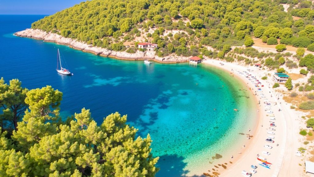 Línea de costa en Javna plaža, Croacia