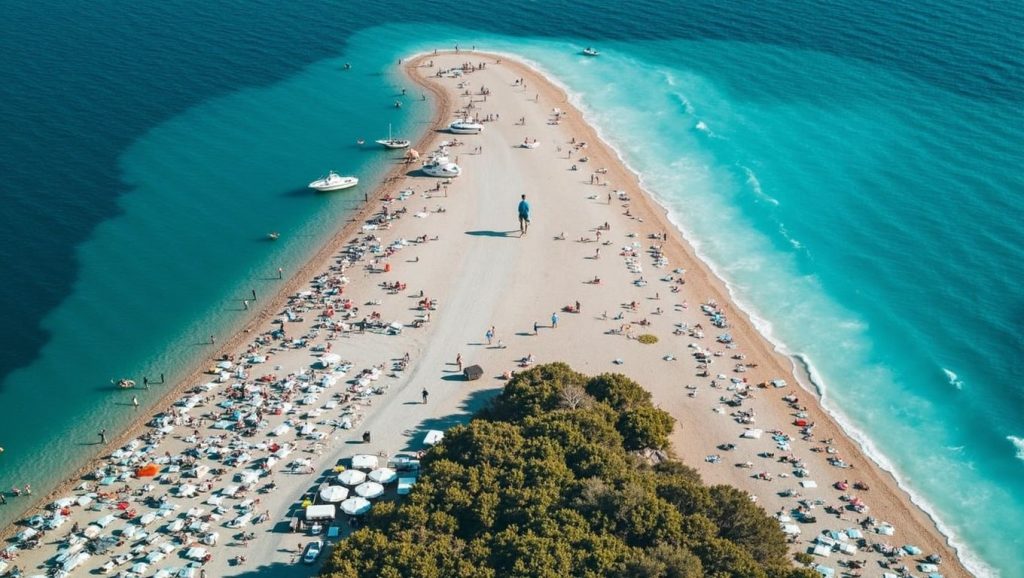 Oleaje en la orilla de Jaz, costa de Croacia